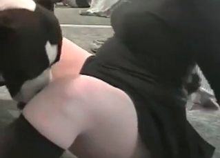 Zoophile in all black enjoys raw sex