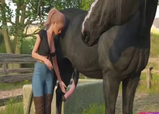 Emily the zoophile exploring her lust with horses