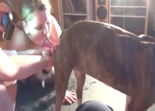 Blonde wants hound cock in her MILF mouth