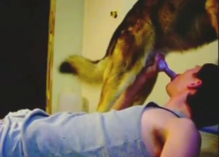 Guy records himself sucking off that hung dog