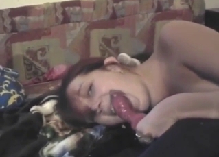 Impressive dog cum extraction from a cute lady